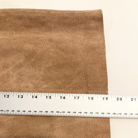 New/Nwt FORENZA Skirt 12 Suede Leather Tan/Brown Zip Lined Knee Straight - Picture 12 of 12
